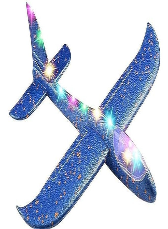 Touchcart Kids Hand Throw Foam Glider Plane 17.5 Inch Dual Flight Mode LED Aeroplane Toy | Lightweight EPP Foam Flying Aircraft for Boys Girls Outdoor Sports Long Distance Throw & Party Return Gift - Image 1